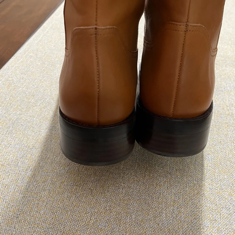 ❤️ J Crew Polished Leather Over the Knee Boot - Rich Caramel